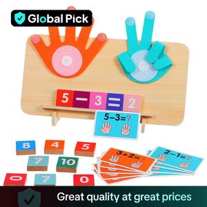 Multifunction Wooden Colorful Educational Math Manipulatives Number Counting Blocks, 1 Set Finger Counting Math Montessori Toys, Learning Materials Gifts, Montessori Method Learning Tool, Interactive Learning Board Visual Learning Tools, Interactive Play