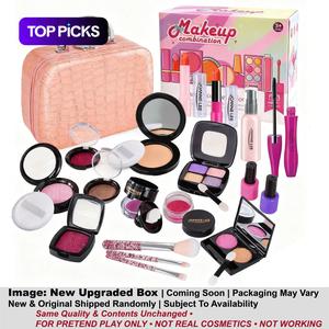 21pcs kids pretend makeup toy set, Kid Playset, with mirror makeup bag, fake cosmetic toys, Pretend Play Accessories, kids pretend play gift. Lifelike(non-coloring), safe and fun, suitable for girls 3+