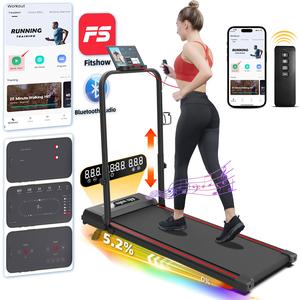 Agilithor 2-in-1 Foldable Treadmill - Newly Upgraded Stability, Adjustable Lifting Armrest (Ideal for Tall Users), Under Desk Walking Pad with Handle Bars, Remote, App Control, Phone Holder - Portable Electric Running Machine for Home, Office, Gym