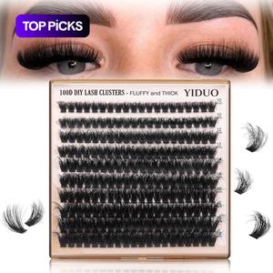 Volume Thick Lash Clusters, 200pcs/box 10-18mm Mixed Length D Cur Lash Clusters, Wispy Individual Eyelash Extensions Clusters, DIY Volume Lash for Beginners, Curl Cluster Lashes, Makeup, Cosmetic, Cluster Eyelashes Kit, Wispy Volume Set