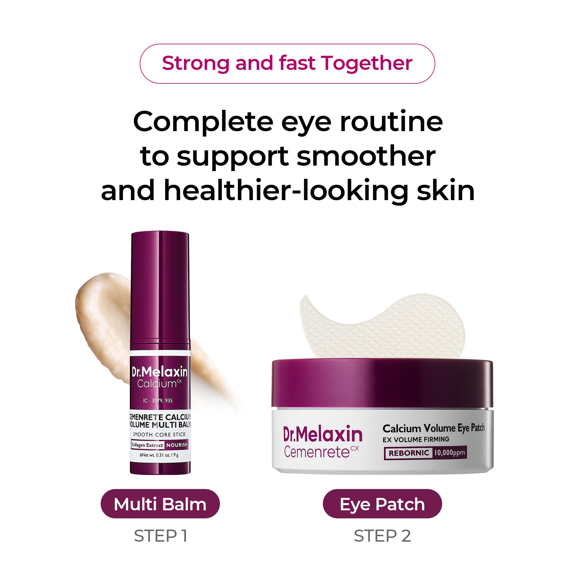 [Dr.Melaxin Official] Calcium Bonding Eye & Face Intensive Care Trio for 3-Step Skin Rebuilding with Calcium, Collagen & REBORNIC, Restores Firmness & Elasticity