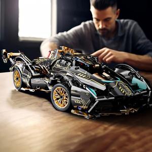Supercar Building Blocks Set, 1330pcs/box Highly Difficult Small Particle Splicing Building Blocks Brick Toy, Perfect for Home Decor & Gifts,Boys & Men gifts, Model Car Kit, Model Building Kits, Building Block Sets