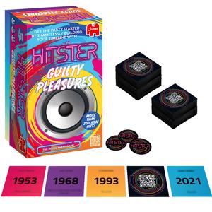 Hitster Guilty Pleasures - The Music Party Board, Card & Quiz Game with 300+ New Songs - Your Most Loved Cheesy Tunes - Guess the Song, Year & Artist