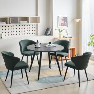 Corduroy Upholstered Dining Chairs with Backrest, Set of 2 – Modern Accent Chairs for Dining Room, Living Room & Kitchen
