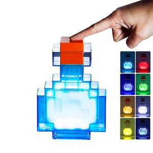 Potion Bottle Design LED Table Lamp, 8 Light Color Changing Night Light, Novelty Lighting for Bedroom, Desk, Living Room, Game Gift, Led Effects Rechargeable, LED Multicolor