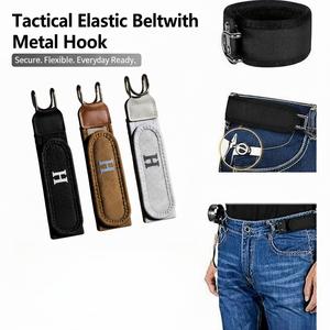 Metal Hook Elastic Belt with Hidden Snap Fastening Soft Adjustable Side Panel Unisex Stylish Comfortable