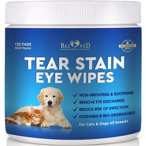 Pet Eye Wash Drops & Wipes Help Support Allergies Symptoms, Runny, Dry Eyes, Tear Stains