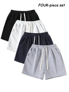 Men's Casual Shorts, Unisex Sporty Jogging Pants, Elastic Waist with Drawstring, Pockets, Regular Fit, Ideal for Fitness, Streetwear, Daily Wear