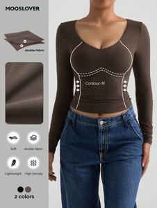 Mooslover UK 120g Ultra-Stretch Fabric Ultra-Soft Lightweight Long Sleeve Top Silky Smooth Comfort Womenswear
