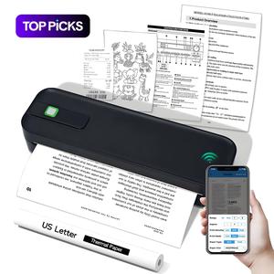 Portable Inkless Thermal Printer, Supports A4 Paper Size, Prints Resumes, Music Sheets, Exam Papers, Compatible with iOS & Laptops