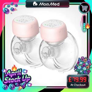 MomMed Wearable Breast Pumps, MY-385 Hands Free Breast Pumps, 4 Modes & 12 Levels, Leak-Proof Design Electric Breast Pumps, 24 mm Portable Breast Pumps, With Flange Inserts Of 19 & 21 mm