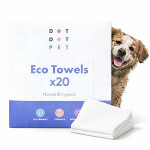 DotDotPet Eco Dog Towels (20 Pack) • Soft & Absorbent • Made from Plant Fibres • Reusable