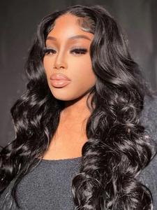 5x5 HD Transparent Lace Closure Wigs Human Hair Body Wave 5x5 Closure Wigs for Women 180% Density Glueless Wigs Pre Plucked Soft and Smooth Natural Black Color