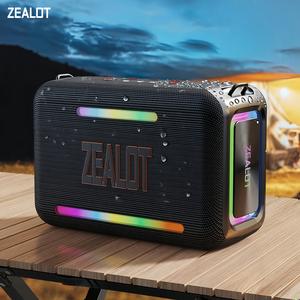 ZEALOT 120W Loud Bluetooth Speaker, POWERFUL Bass, 24000mAh POWER BANK, All-day battery life, EQ, IPX7 Waterproof, Weatherproof loudspeaker system, Perfect for Party, Outdoors, Charge Phone, Play Music, USB/TF/AUX, Dynamic RGB Lights