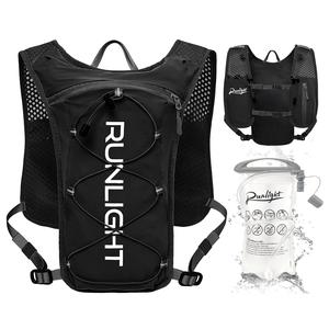Sporty Unisex Letter Print Hydration Backpack with 1.5L Watter Bladder Bag, Lightweight Zipper Running Vest Backpack, Sports Backpack for Hiking, Trail, Skiing, Camping, Cycling, Race, Marathon