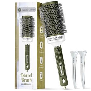 Beauty Carves Round Hair Dye Brush-Professional Comb for Men & Women- Heatless Hair Styling Tool Hair Drying, Professional Styling, Curling, Straightening, Detangling for All Types of Hair, Brush for Curly, Frizzy, Thick Hair, Haircare Gift, hairbrush