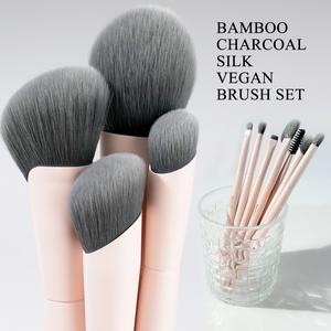 BEILI 12-Piece Makeup Brush Set – Bamboo Charcoal Silk Vegan Bristles with Natural Antibacterial & Absorbing Power – Face & Eye Brushes in Stylish Pink or White – Foundation, Powder, Blush, Eyeshadow & More TikTokShopBlackFriday Thanksgiving Gift