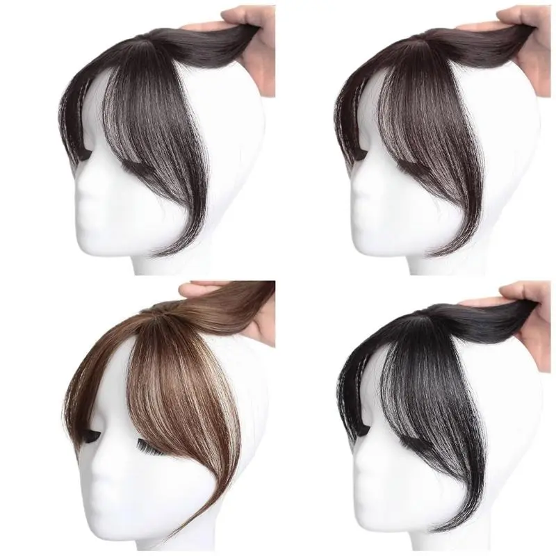 Women Wigs Synthetic Toupee Bangs Toppers Replacement Fringe Hair Toupee for Daily Wear Black Fringe Hair Hairpieces