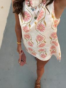 Women's Floral Print Tank Dress, Casual Sleeveless  Dress for Summer, Ladies Clothes for Beach Holiday Vacation