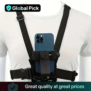 Phone Chest Strap Mount, Photograph Support Phone Holder, Camera & Phone Video Recording Accessories for Smartphones, Sling Universal Smartphone Holder, Hands Free Holder, Cell Phone Holder, Cell Phone Car Mount