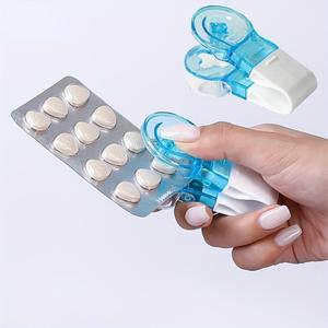Portable Pill Extractor, 2 Pcs Mini Pill Extractor with Storage Box Design, Simple-Press Pill Extractor Aid for Elderly, Disabled and People with Weak Hands Care
