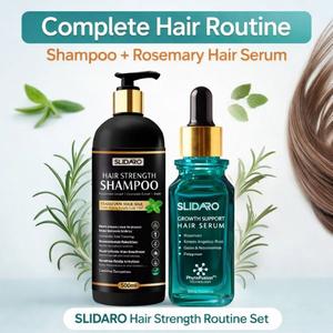 SLIDARO Hair Strength & Scalp Care Bundle | Rosemary Hair Serum (50ml) + Shampoo (300ml)