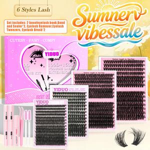 4 Styles Lash Clusters Kit 60D/80D/100D/150D/Volume Lashes Clusters Kit 798 Pcs 10-18mm Cluster Eyelash Extension Kit D-Curl With Lash Bond and Seal*2, Lash Remover，Lash Tweezers,Eyelash Brush DIY at Home Easily