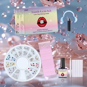 Tooth Gem Kit, 1 Box Tooth Jewelry Kit, Glue and Gem Suit UV Curing Light, Gems Picker, Removable Tooth Ornaments for Women & Men