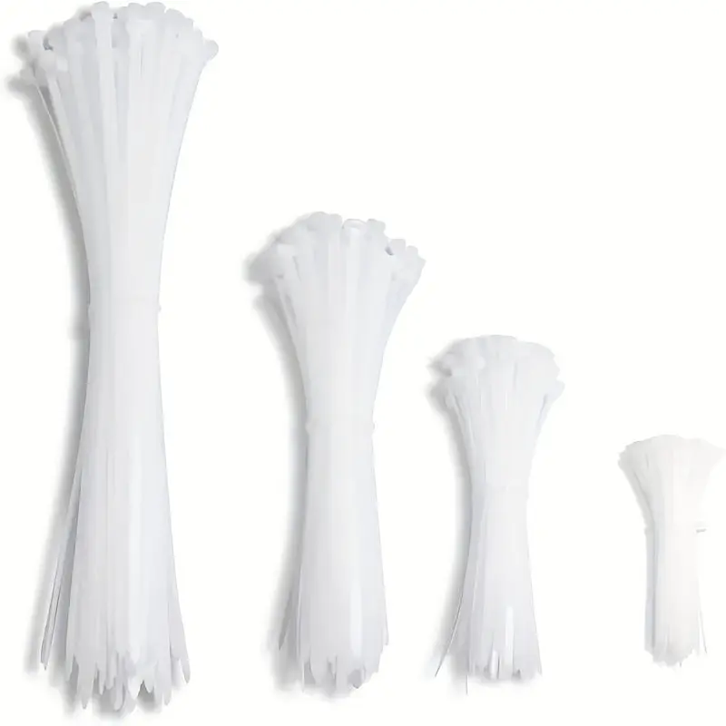 [100pcs Heavy Duty Cable Ties] 100pcs Cable Zipper Ties Strap, Heavy Duty Premium Plastic Wire Ties With Tensile Strength, Self-Locking White Nylon Tie Wraps For Indoor And Outdoor Gift Wrap Storage