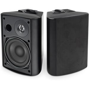 Herdio Wireless Bluetooth Connectivity, Stereo Audio Kit for Android/IOS Devices, Waterproof Material, For Outdoor Wall Mounting (Pair, Black/White)