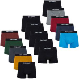 Tokyo Laundry Men's (5 Pack) Cotton Sports Boxer Shorts Set Classic Menswear Stretch Plain Trunk