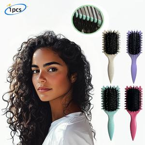 Hair Styling Comb, 1 Count Hair Grooming Brush, Scalp Massage Comb, Curly Hair Detangling Tool, Heatless Styling Tool for Women & Girls