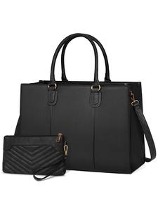 Women's Laptop Bag Set, Mother's Day Gifts, Fashionable Large Capacity Tote Bag with Quilted Wristlet, Professional Office Briefcase, Waterproof Zipper Handbag for Business Travel College, Travel Essentials
