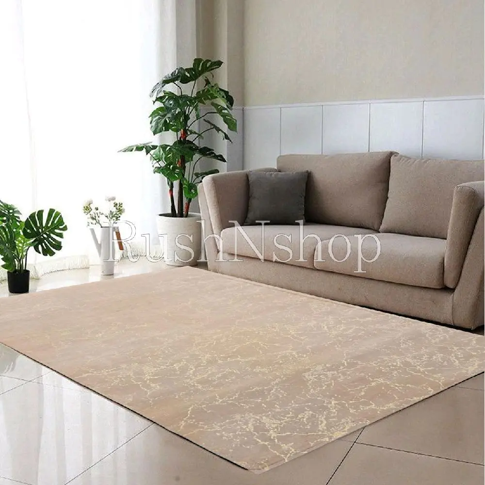 Premium Soft Metallic Marble Effect Rug - Luxury Quality, Non-Slip, Machine Washable, 160x230cm