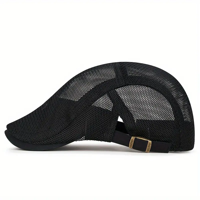 Breathable Mesh Cap for Men and Women - Summer Thin Casual Beret Sun Cap with 100% Polyester Fiber, Hand Washable, Woven Fabric, Unisex Fashionable Sun Protection Hat