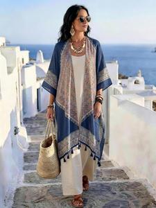 Elegant Bohemian Shawl for Women, Loose Fit Conceals Fat, Versatile for Beach, Commute, Dates, Perfect Styling for All Seasons, Fashion Shawl Wrap