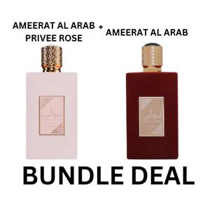 Lattafa Ameerat Al Arab & Privee Rose by Asdaaf Princess of Arabia Bundle - Gift for Women Dubai Scent Exotic & Attractive Fragrance