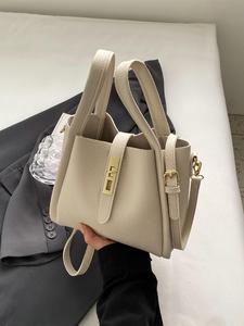 Women's Elegant Minimalist Handbag, Trendy Vintage Bucket Bag, Chic All-match Handbag for Daily & Work Use