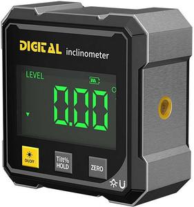 Magnetic Digital Angle Finder with Dual Laser, Rechargeable 360° Angle Gauge for Woodworking, Construction & Machinery