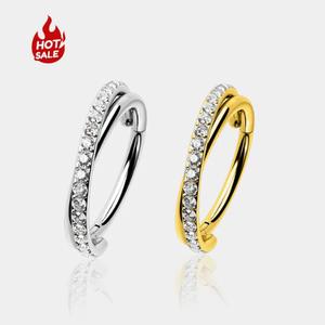 20G Dainty Entwine Cubic Zirconia Hinged Nose Ring Hoop Cartilage Earrings for Women