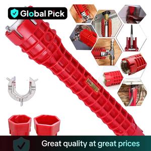 Multifunctional Faucet Ratchet Wrench (1 Count), Sink Faucet Installer Tools, Installation Pipe Extractor for Small Space Toilet Kitchen Bathroom, Multifunctional Wrench Set, Adjustable Wrench Hand Tools