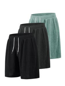 Men's Solid Color Shorts, Casual Breathable Comfy Straight Leg Shorts for Daily Wear, Men's Bottoms for Summer