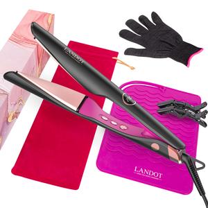 LANDOT New 3in1 Hair Curler Straightener Waver with Negative Ions Fast styling tool with ceramic plates and LED display,Curling and straightening iron for all hair types,Ideal for everyday looks, travel, and events