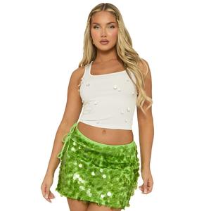 Anastacia Womenwear Rebellious Fashion Rib Crystal Embellished Tank Top
