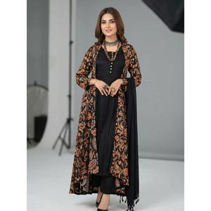 SOFIA KHAS | Embroidered Linen Jacket Readymade | JS162 (3 Colours)