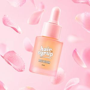 Hair Syrup Rose Bloom Leave In Oil - Mini - Travel Size - 20ML - For Soft & Shiny Hair