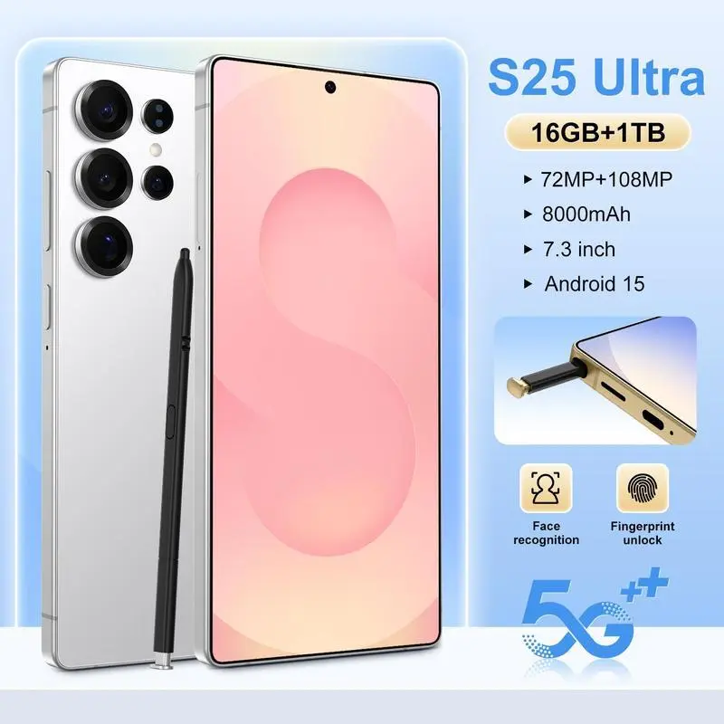 S25 5G Smartphone 7.3'' Original Cell Phone 16GB+1TB Snapdragon 8 Gen 3 Cellphones Unlocked Mobile Phones Android 2025