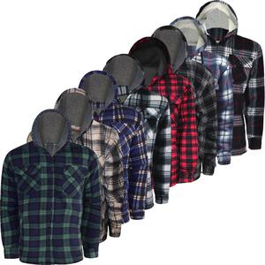 Mens Hooded Lumberjack Padded Shirt Sherpa Fur Lined Flannel Work Thick Jacket Long Sleeve Casual Gifting