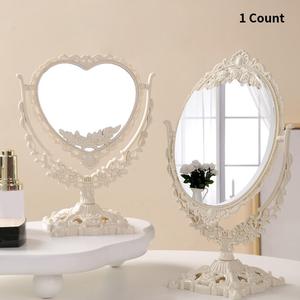 Vintage Style Desktop Makeup Mirror, 1 Count Rotatable Standing Makeup Mirror, Home Decor Mirror for Bedroom, Living Room, Vanity, Dressing Table