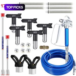 Airless Paint Sprayer Kit, Paint Sprayer For House Painting, Professional Paint Spraying Tool Set with 32.8 ft High-Pressure Hose, 5 Reversible Nozzles, 2 Tip Guards and 2 Spray Head Extensions, Expert Airbrush Kit